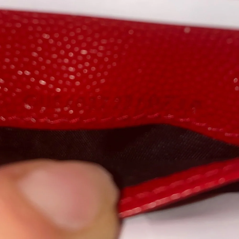 Yves Saint Laurent Red Quilted Zip Wallet with Gold YSL Logo
